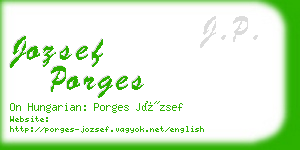 jozsef porges business card